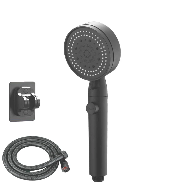 

5 Modes Adjustable Shower Head Water Saving Black High Pressure Shower Nozzle Premium Bathroom Accessories With Water Filter