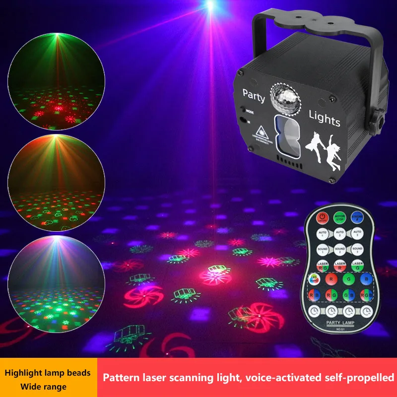 

Диско-светильник светодиодный лазерный сценический RGB-проектор, лампа с USB-зарядкой для свадьбы, дня рождения, вечеринки, узор, атмосферная л...