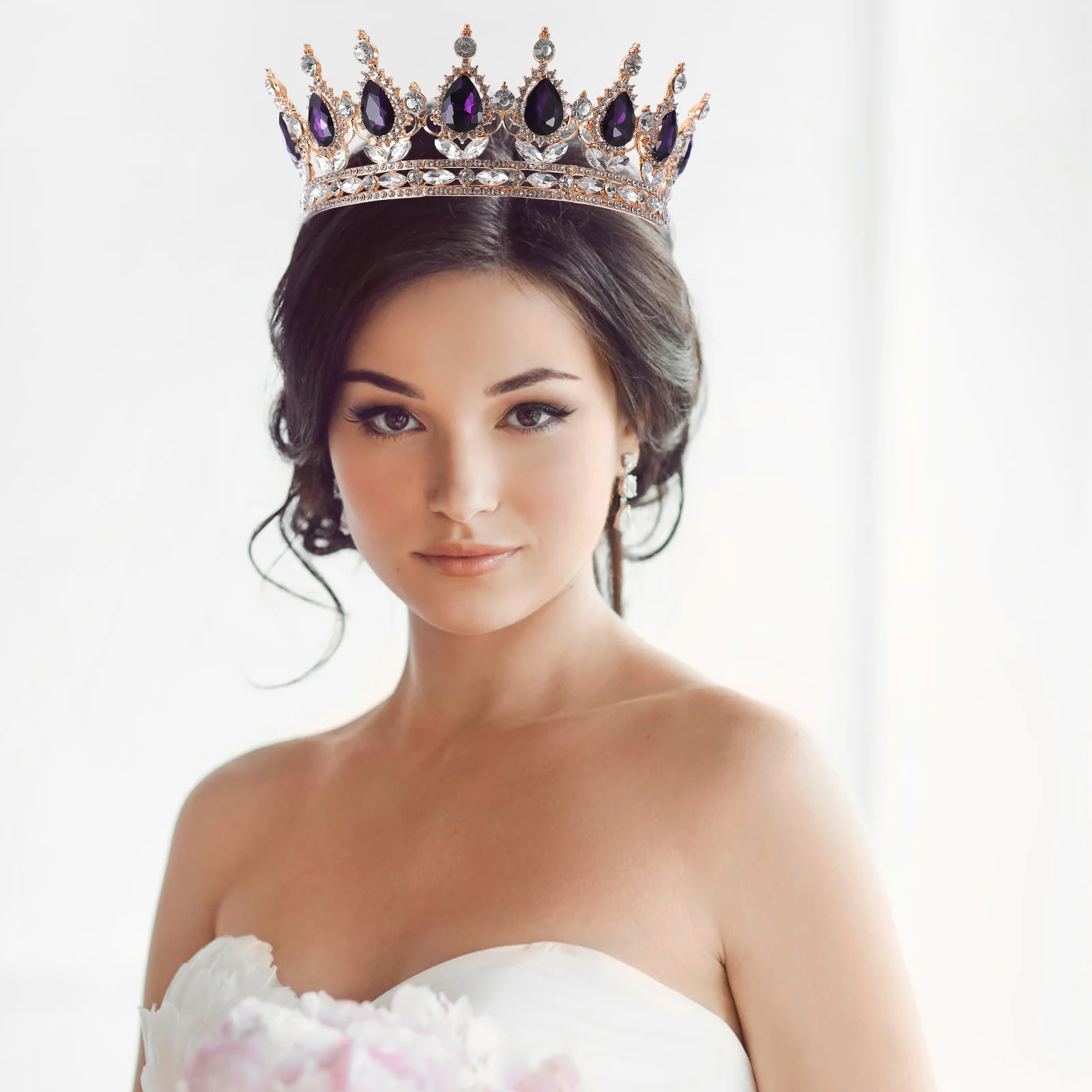 Свадебные головные уборы для свадьбы бриллиантовая корона золотая хрустальная