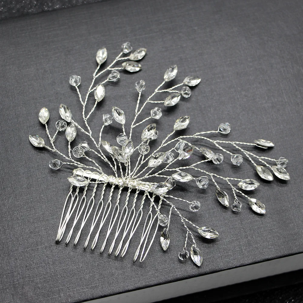 

Party Wedding Festival Alloy Hair Comb Women Hair Accessories Luxury Rhinestones Pearls Hair Jewelry Handmade Fashion Headpieces