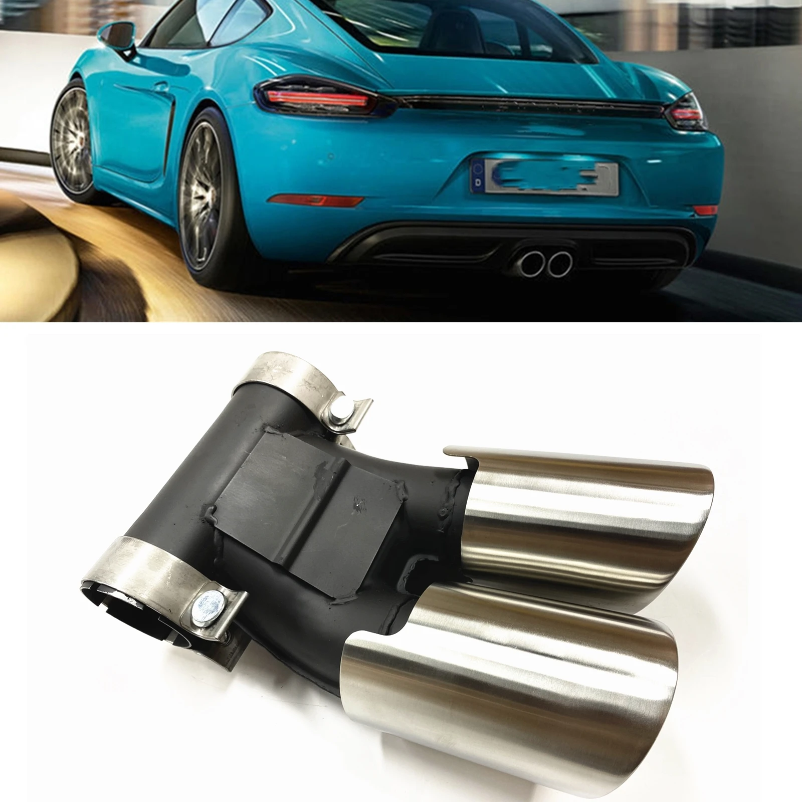 

Для Porsche 2008-2015 Boxster Cayman 987 Серебряный Автомобильный задний выхлопной глушитель наконечник труба выпускной воздуховод сменный комплект для к...
