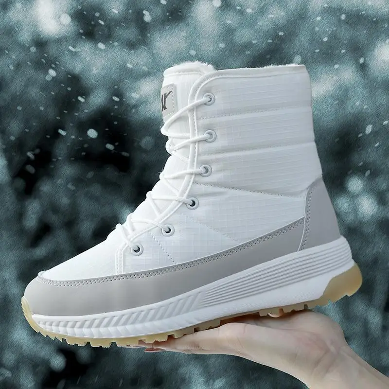 Купи 2022 Black Women's Furry Long Ankle Warm Winter Australian Snow Boots with Fur Luxury Cocuk Bot Waterproof Classic Ladies Boots за 2,135 рублей в магазине AliExpress