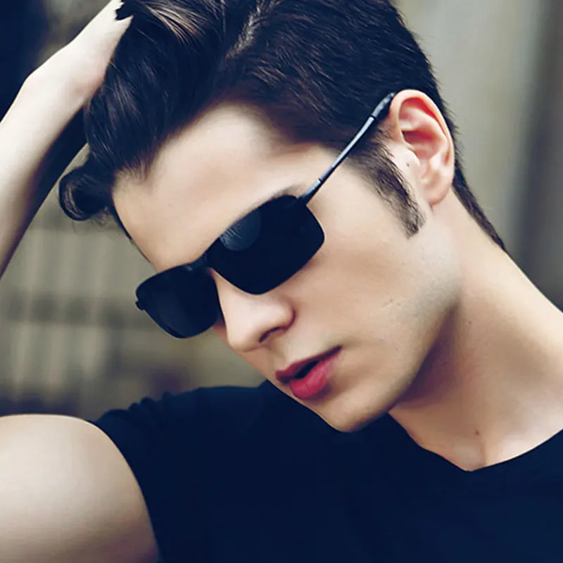 

Polarized Classic Men Sunglasses Rimless Square Brand designer Sun glasses Fashion UV400 Mirror Male For Driving Sport Women