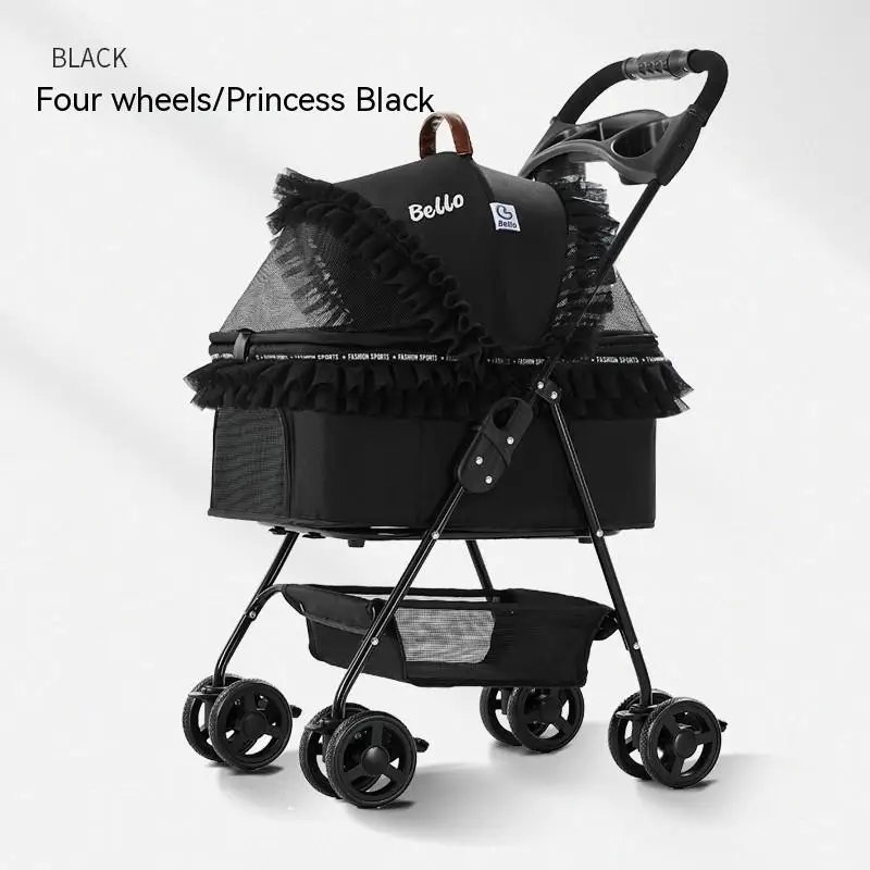 

Bello SP02-FH separate 4-wheel universal dog cart Pet Cat Stroller Transporter Carrier Newborn Dog Stroller Lightweight Foldable