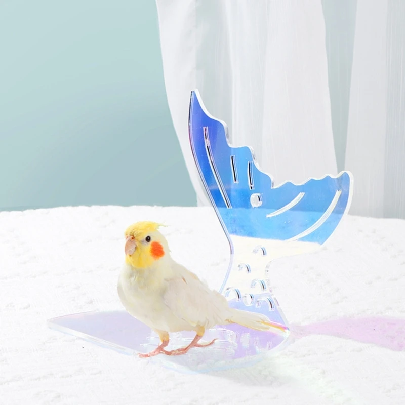 

Dazzled Color Acrylic Bird Perch Parakeets Stand Platform Parrot Climbing Perch