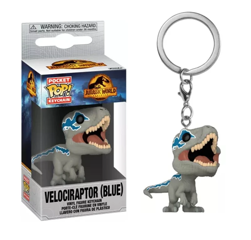 Фото Коллекционные фигурки FUNKO POP: Мир Юрского периода, Тираннозавр, Велоцираптор, Синий Аквилопс, Теризинозавр, виниловые фигурки Pocket Pop, брелоки, подарки №1