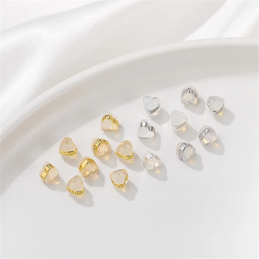 

Gold Love Ring Transparent Silicone Ear Force Letter Ear Plug DIY Handmade Earrings Jewelry Materials Accessories