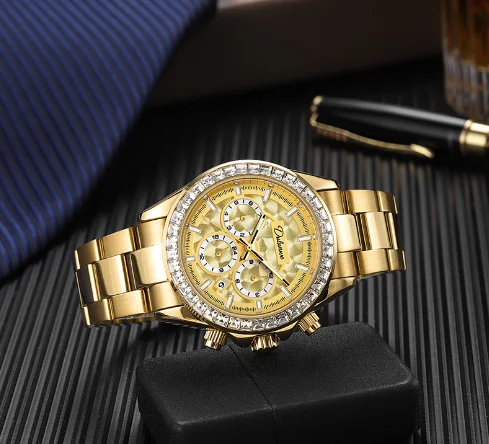 Полностью автоматические механические часы голубые Ditongna из нержавеющей стали в