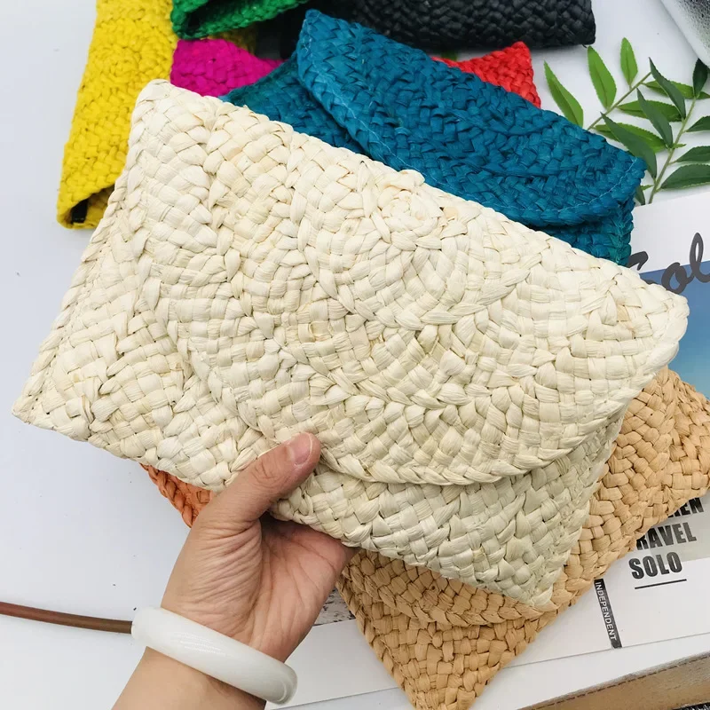 

Hand Woven Bag Coin Purse Women's Purse Holder Hand Bags Multicoloured Cornfur Woven Ins Wind High Appearance Level Banquet Bag
