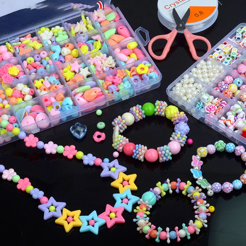 Ensemble de perles DIY pour filles  Kit de fabrication de bijoux pour enfants  perles pour