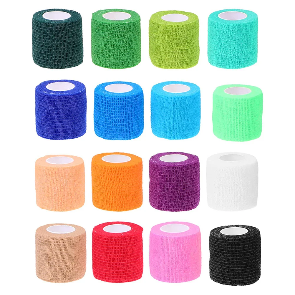 

16Pcs Elastic Sports Bandages Sports Self Adhesive Tapes Running Fitness Bandages (Assorted Color)