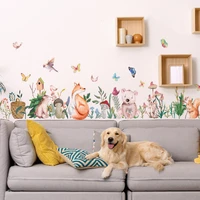 plant flower animal cartoon wallpaper forest natural living room bedroom childrens room decorative wall stickers self adhesive