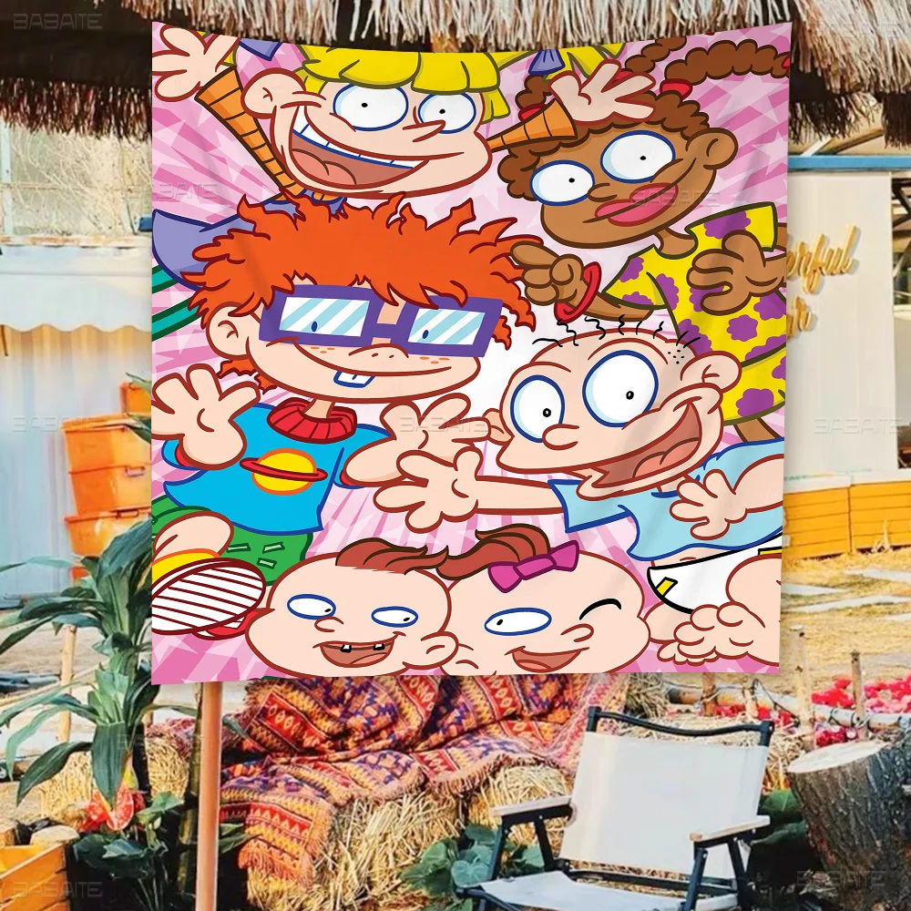 Мультфильм-R-Rugrat-Аниме Креативный узор Подвесной флаг Полиэстер Печатный баннер