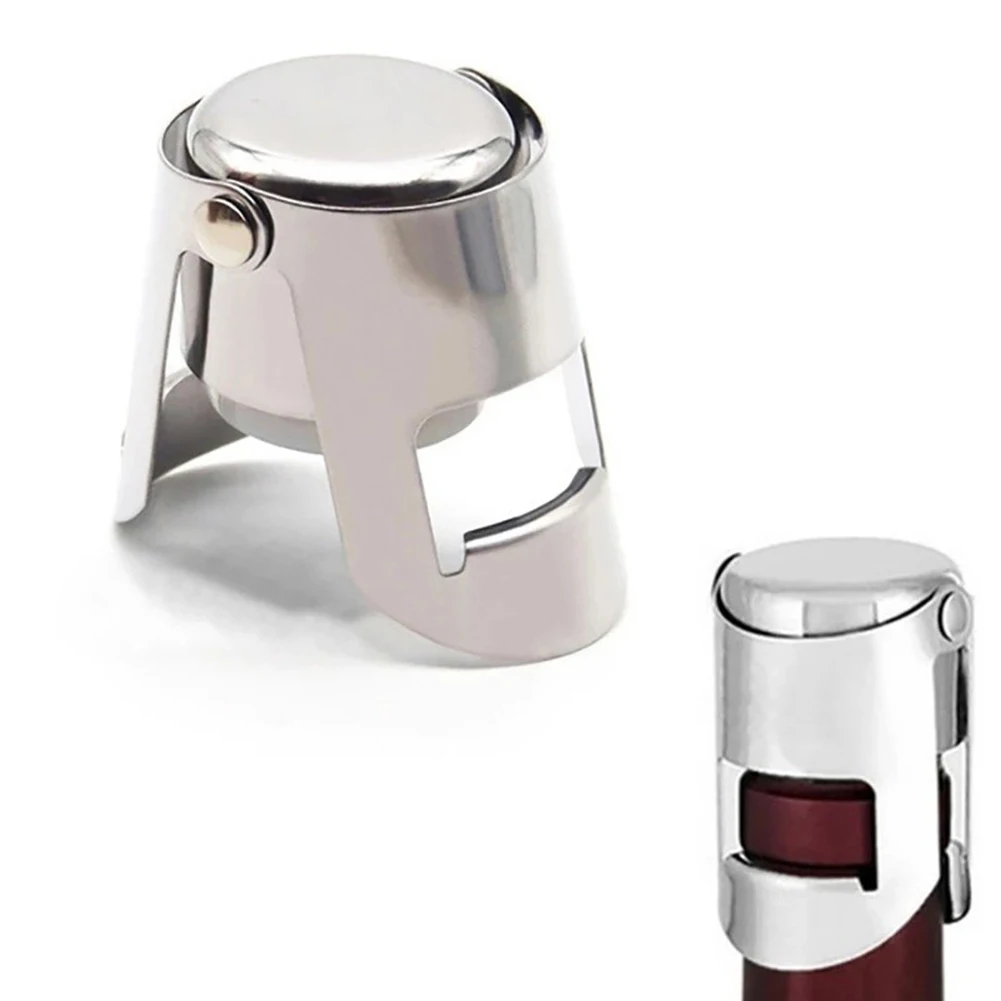 

Brand New Wine Corks Sealing Plug Reusable Reverse Button Stainless Steel+Silicone Accessories Champagne Stopper