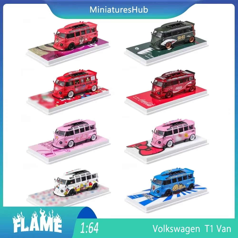 Flame 1:64 Volkswagen T1 Van Kombi широкий корпус настоящая масштабная миниатюра литая под