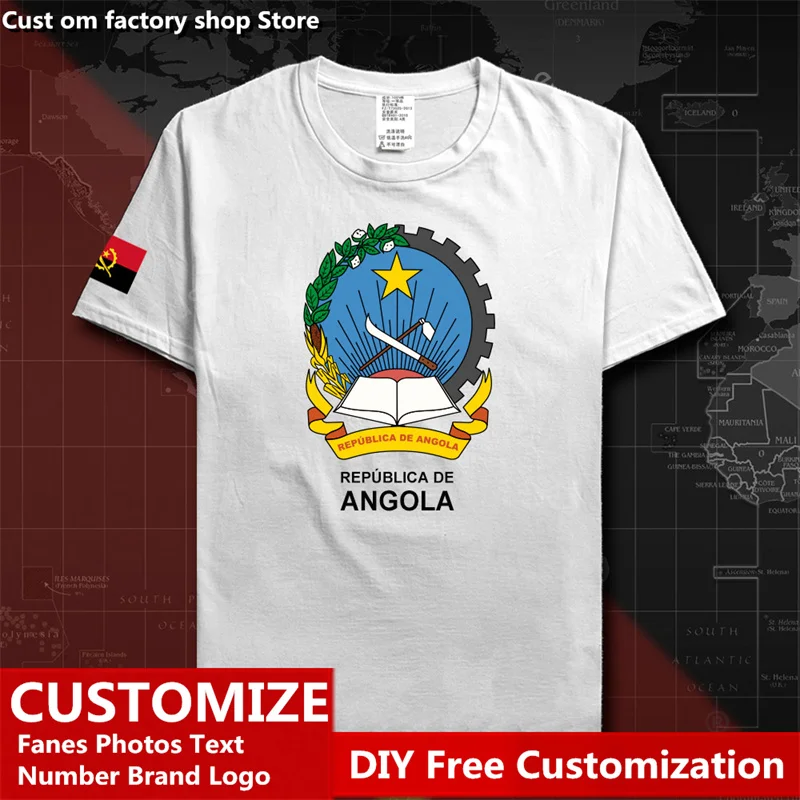 

Republic of Angola Angolan Country T shirt Custom Jersey Fans DIY Name Number LOGO High Street Fashion Loose Casual T-shirt