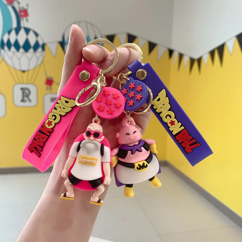 6cm Anime Dragon Ball Z Key Chain Son Goku Kuririn Bobo Pilaf Chiaotzu Majin Buu Keychains Accessories Decoration Figure Gift