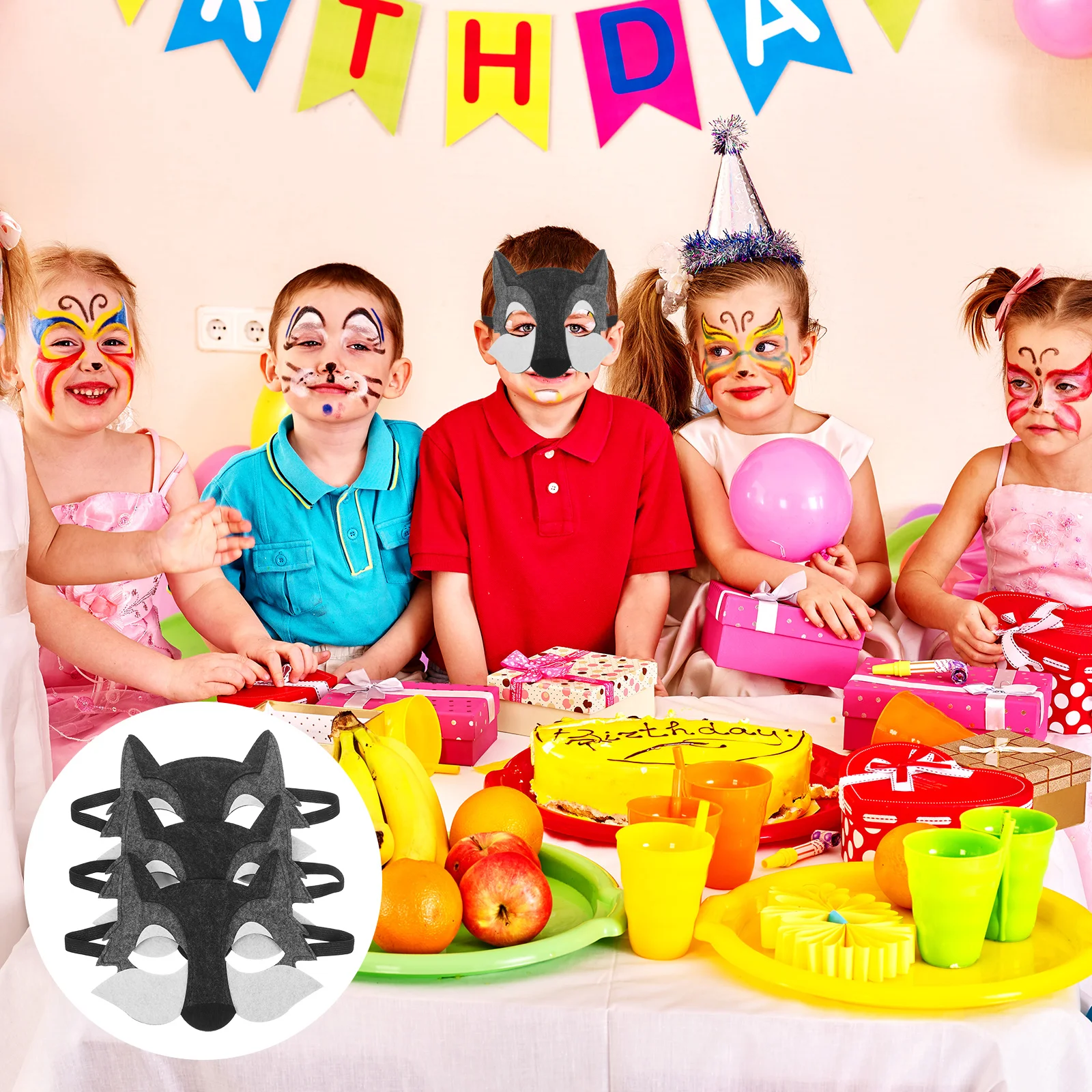 

3pcs Wolf Felt Dress- Party Accessory Birthday Party Favors