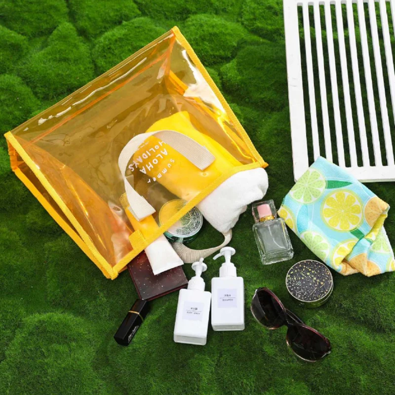 

Large Capacity PVC Swimming Bag Portable Clothes Shoes Storage Bag Cosmetic Bag Fashion Transparent Handbag Outdoor Beach Bag