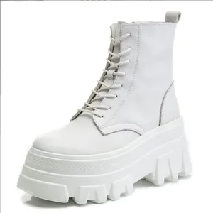 2022 Winter Real Leather Med Heel Women Boots Cowhide Soft Lining Warm Shoes Comfortable Wearing in Pakistan