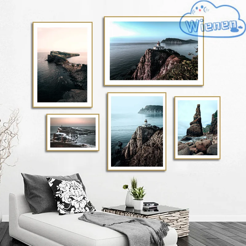 

Mountain Stones Seaside Natural Landscape Photo Modern Poster Canvas Painting Wall Art Pictures For Living Room Home Decoration