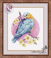 cross stitch handmade 14ct counted canvas diycross stitch kitsembroidery two beautiful parrots 30 35