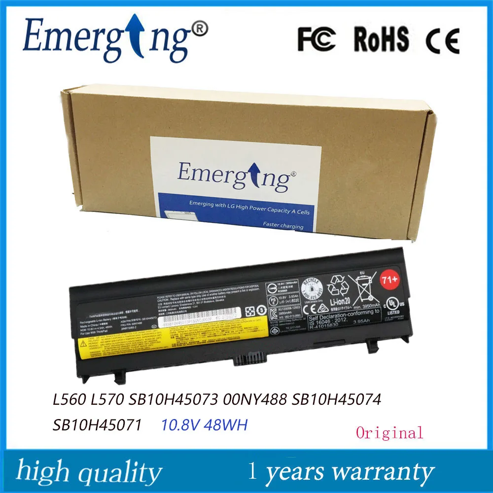 Новый аккумулятор 10,8 В 48 Втч для Lenovo ThinkPad SB10H45073 SB10H45074 SB10H45071 00NY488 00NY489 00NY486 L560 L570 71 +
