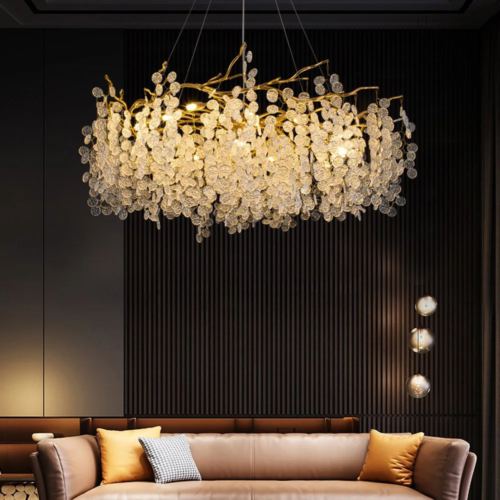 Luxury Design Branch Chandelier Lighting For Living Room Bedroom Luminare Plafonnier Gold Dining Hanglamp