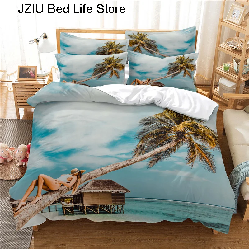 Мультяшное пляжное автомобильное постельное белье комплект с пододеяльником 3d