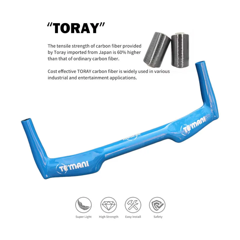 Фото Руль TEMANI Full Carbon TT Aero для велосипедов с фиксированной передачей, внутренняя проводка, руль-«рогатка», различные цвета, аксессуар для улучшения велосипеда №4