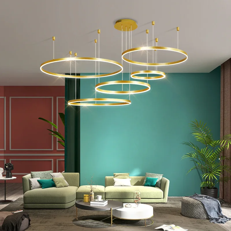 

Living room chandelier simple creative personality round art atmosphere household postmodern lighting light luxury Chandelier