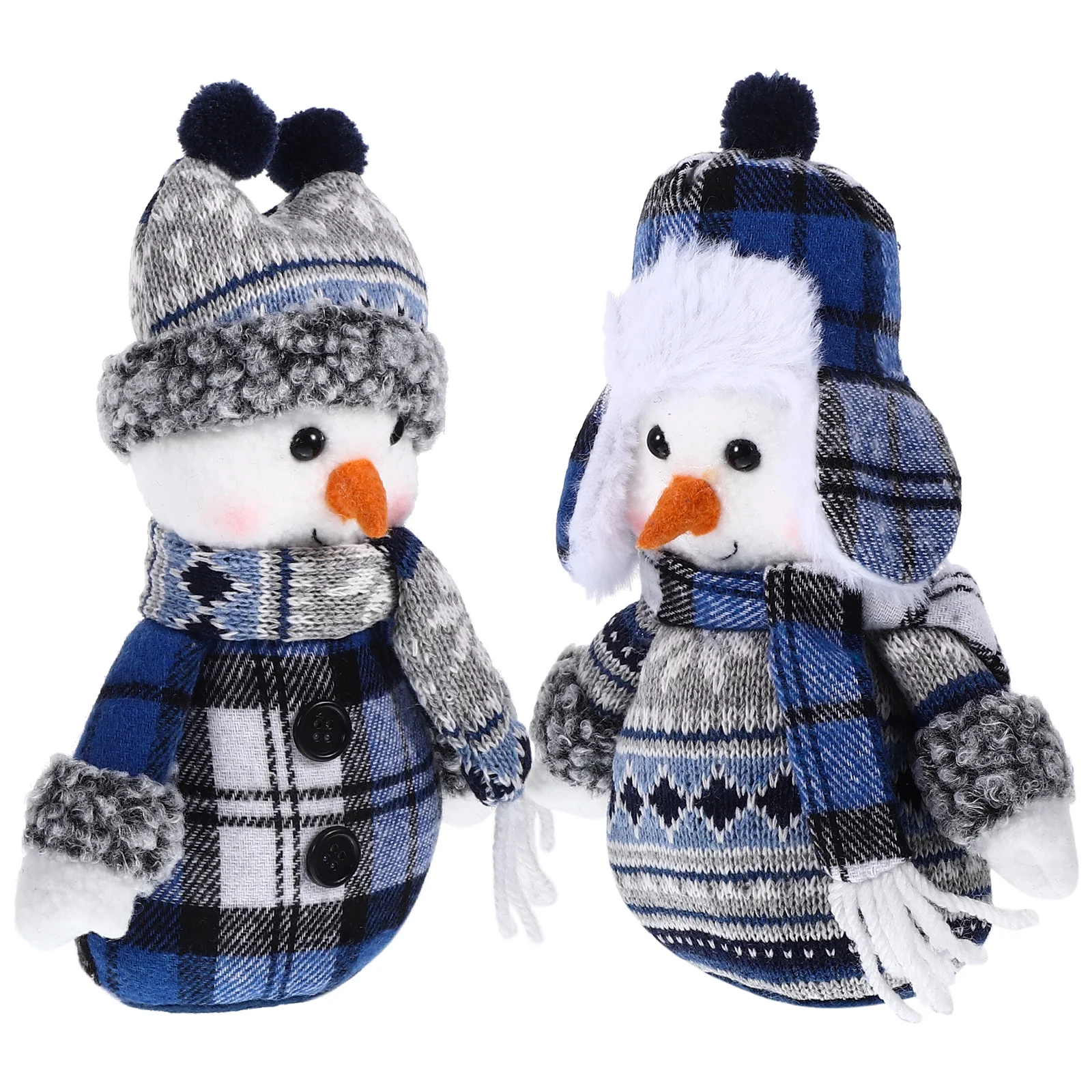 

2pcs Christmas Snowman Desktop Decor Adorable Christmas Snowman Dolls