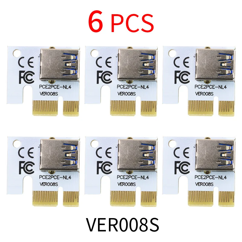 6 шт., переходник PCI 1X PCI-e X1, переходник с поворотом на 180 градусов, адаптер для USB для переходника 006 006C 007S 008S 009S 009C