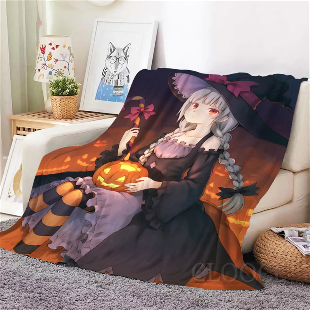 

Фланелевые одеяла CLOOCL для Хэллоуина, мультяшное аниме, девочка, тыква, 3D печать, плед, одеяло, праздничные подарки, путешествия, портативные, Прямая поставка