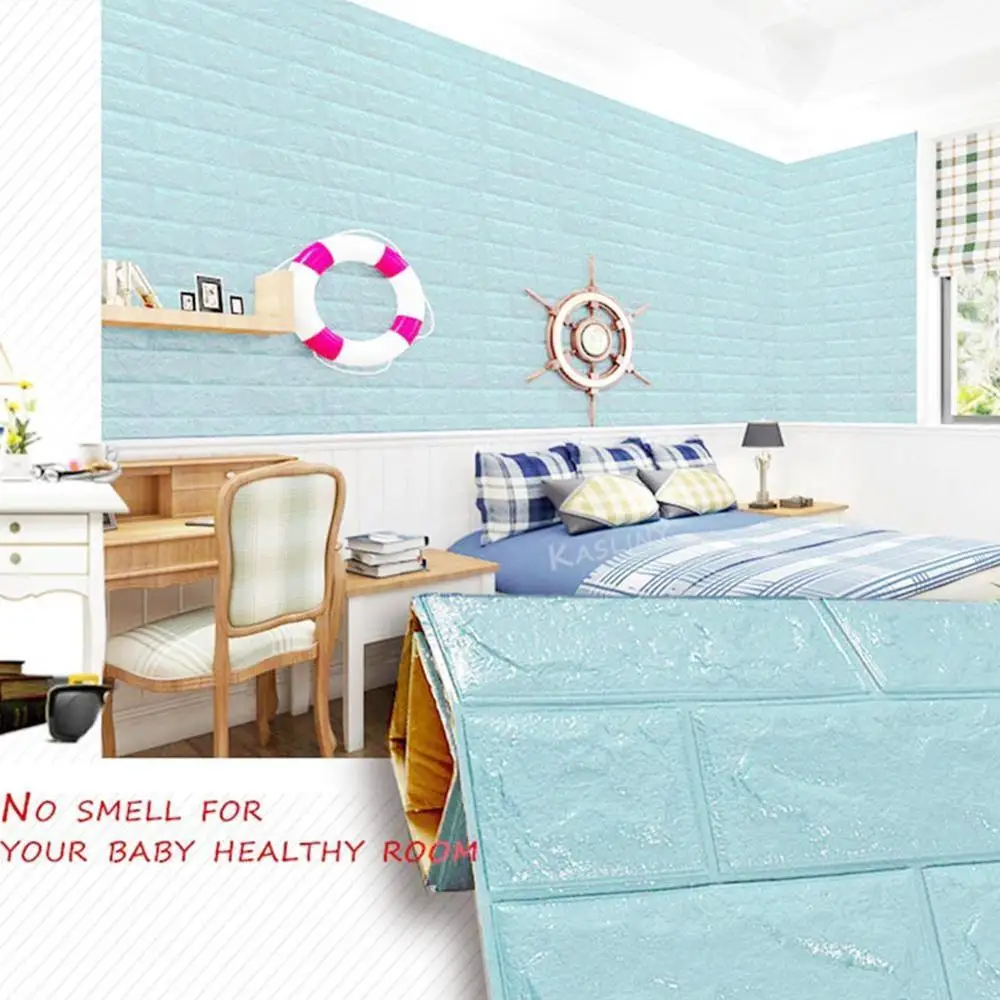 

Self Adhesive 3D Wall Stickers Imitation Brick Panels Bedroom Home Decor Waterproof Wallpaper Kitchen Living Room TV Backdrop