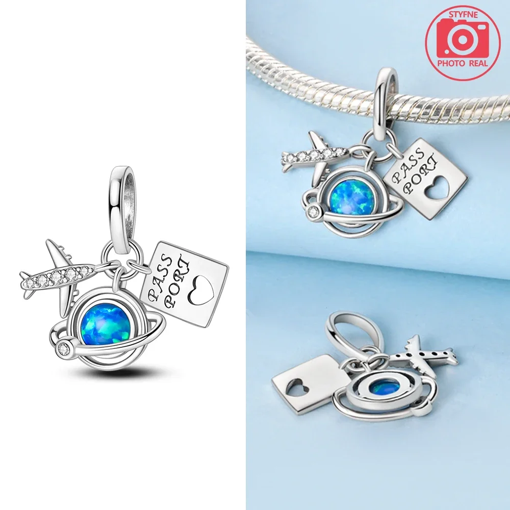 Стерлингового Серебра 925 дорожный праздничный багаж подвеска бусины подходят