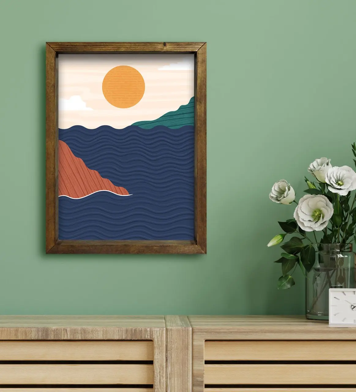 

BK Gift Hotel Room Konseptli Natural Solid Wood Frame Table 30x40cm-79