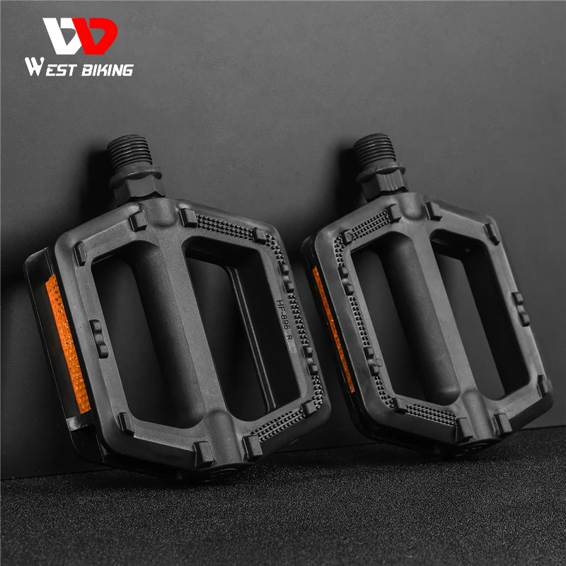 

WEST BIKING Bicycle Pedals Ultralight MTB Road Pedal Cycling Mountain Bike Foot Plat Anti-Slip 9''16 Standard Universally Pedals