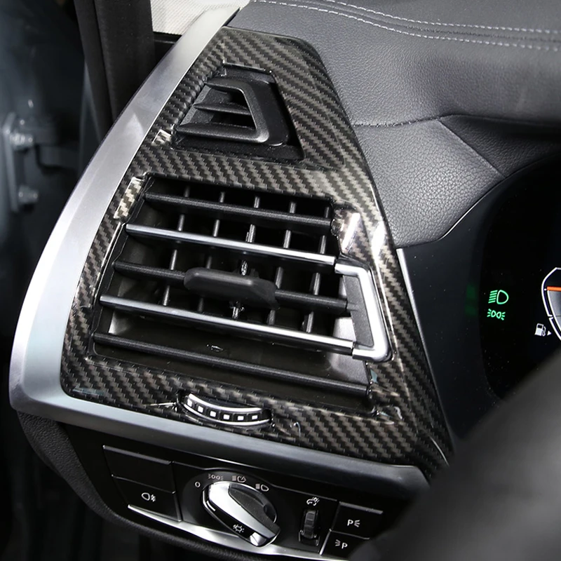 

For BMW X3 X4 G01 G02 2022 ABS Carbon /Peach Wood Car Side Air Conditioner Air Outlet Vent Cover Trim Interior Accessories