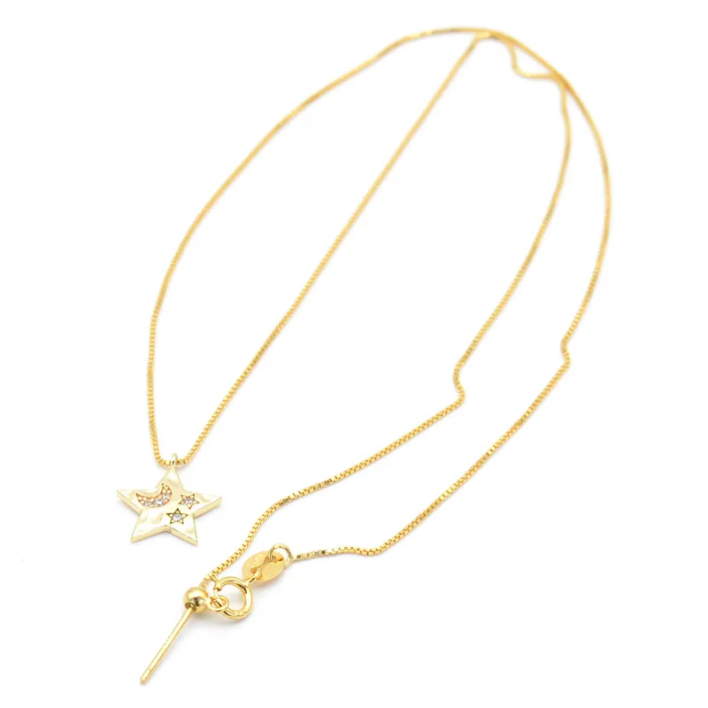 

2022 Chain Necklace S925 Sterling Silver Gold Moon Unicorn Five Stars Face Pendant For Women Men Fashion Jewelry Gifts
