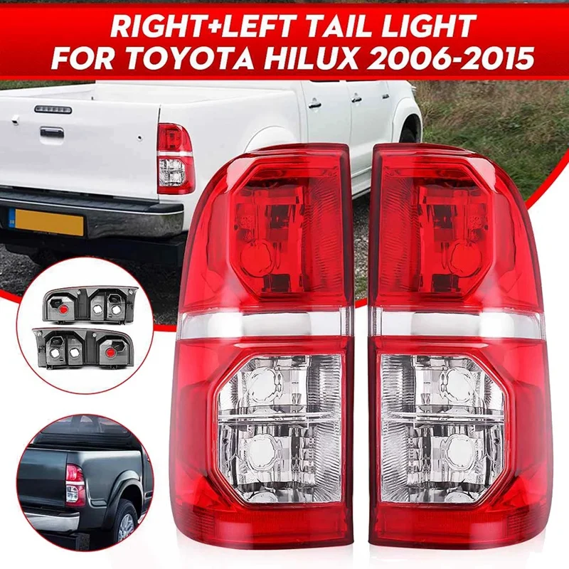 2Pcs Car Rear Taillight Brake Lamp Tail Lamp Without Bulb for Toyota Hilux 2005 - 2015 2