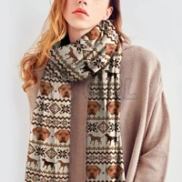 cute rhodesian ridgeback 3d printed imitation cashmere scarf autumn and winter thickening warm funny dog shawl scarf