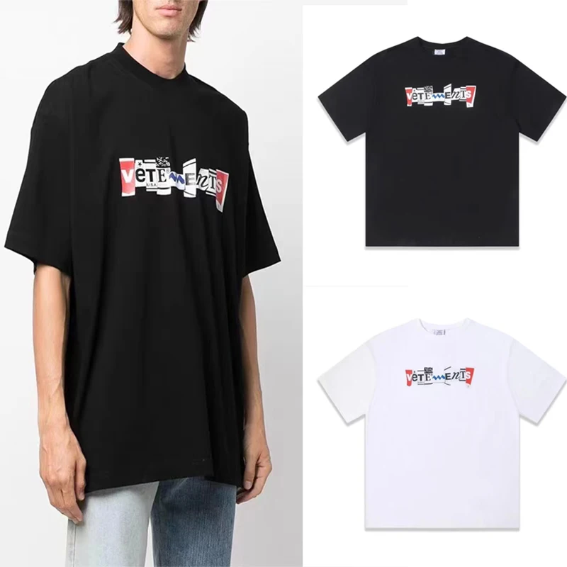 

New Vetements Simple Fashion Letters T Shirt Oversized Unisex Tee M