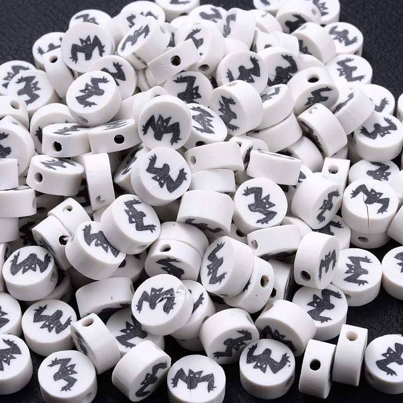 

30 шт./лот 10 мм белые бусины-разделители ручной работы, плоские круглые бусины из полимерной глины для изготовления ювелирных изделий, шармов...