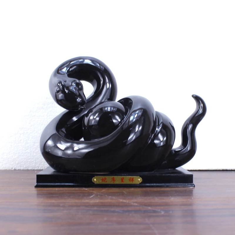 Керамический орнамент в виде змеи фарфор белый зодиак милые креативные изделия