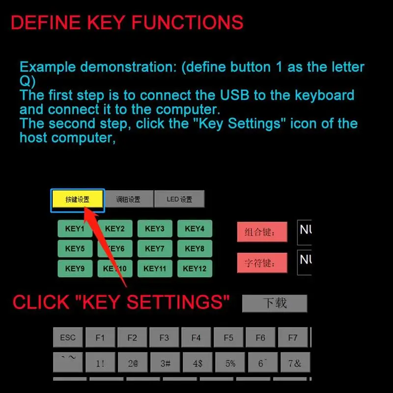 Bluetooth USB Custom 12 Keys Keyboard Volume Knob Programming Macro Gaming Photoshop Keypad Mechanical |