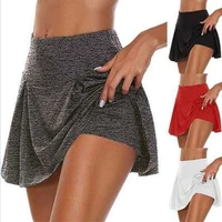 women sports tennis skirts dance shorts skort quick drying yoga shorts fake 2 pieces skirts shorts running cycling fitness gym