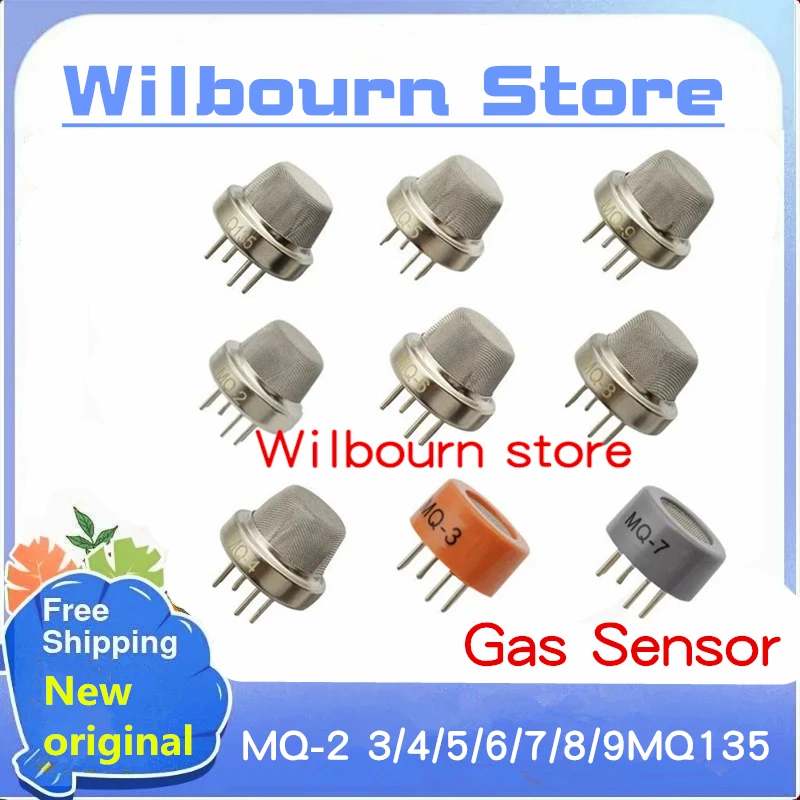 

5PCS/LOT MQ-2 MQ-3 MQ-4 MQ-5 MQ-6 MQ-7 MQ-8 MQ-9 MQ135 MQ2 MQ3 MQ4 MQ Combustible carbon monoxide gas sensor