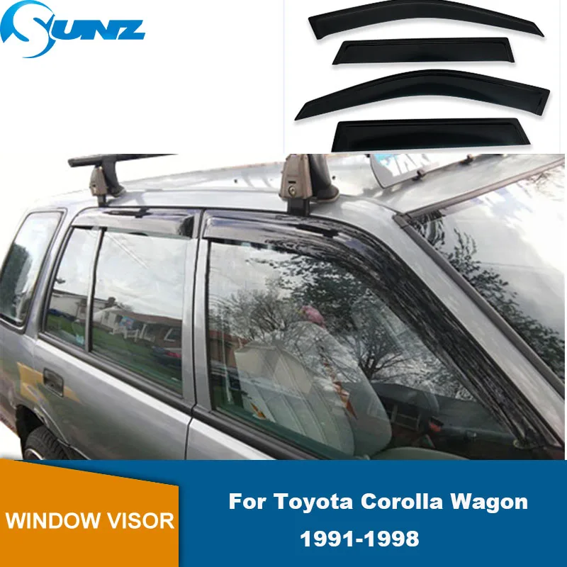 

Всепогодные экраны для Toyota Corolla Wagon 1991 1992 1993 1994 1995 1996 1997 1998 оконный козырек вентиляционный оттенок Защита от солнца дождя