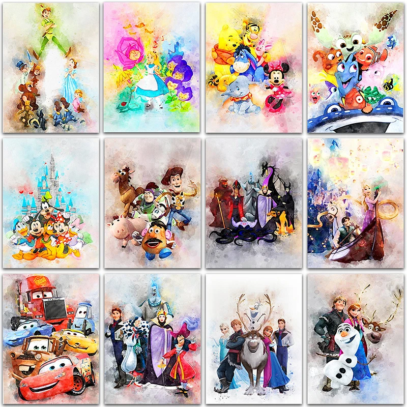 

Алмазная 5D живопись «сделай сам», Диснеевские принцессы, Микки Маус, автомобили, домашний декор, полноразмерная и Круглая Мозаика из страз, ...